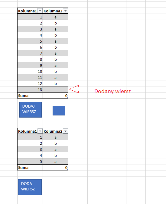 excel for mac adding header row to table